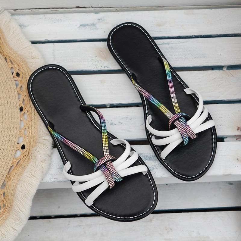 Casualowy Rhinestone Pyntet Kapcie
