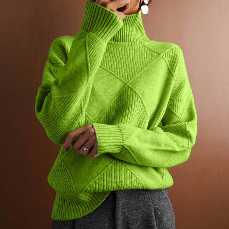 Casualowy Jednolity Dzianinowy Sweter