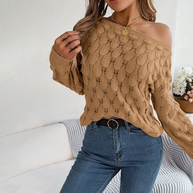 Casualowy Hul Dzianinowy Sweter