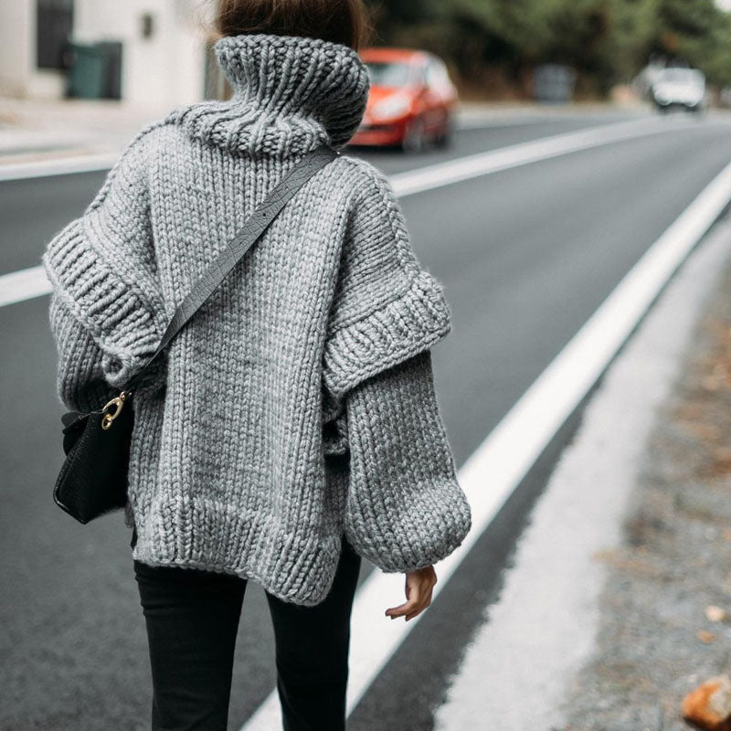 Casualowy Overdimensjonert Sweter