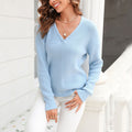 Casualowy Jednolity Dzianinowy Sweter