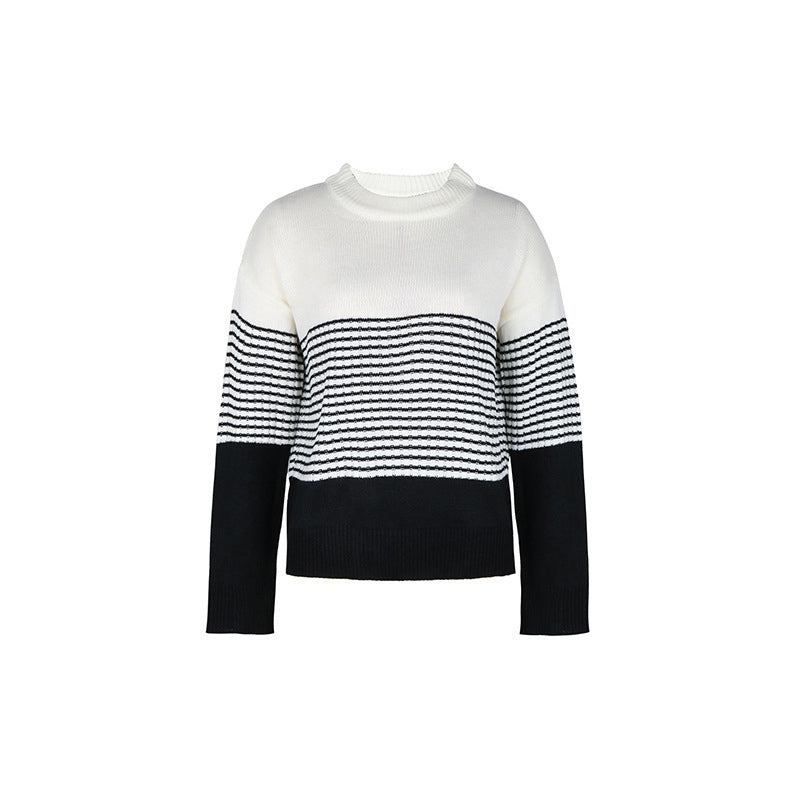 Casualowy W paski Strikke Sweter