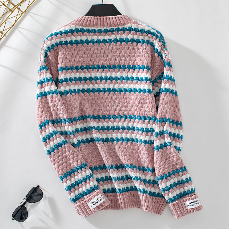 Casualowy W paski StrikkeSweter