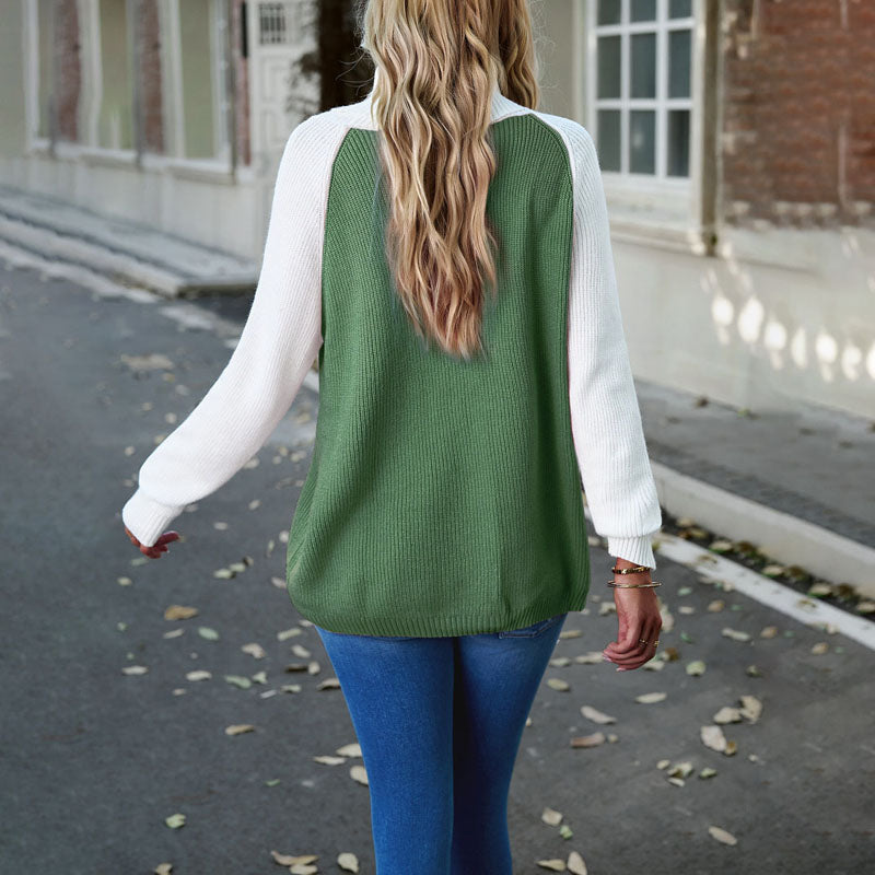 Casualowa KontrastKolor Sweter