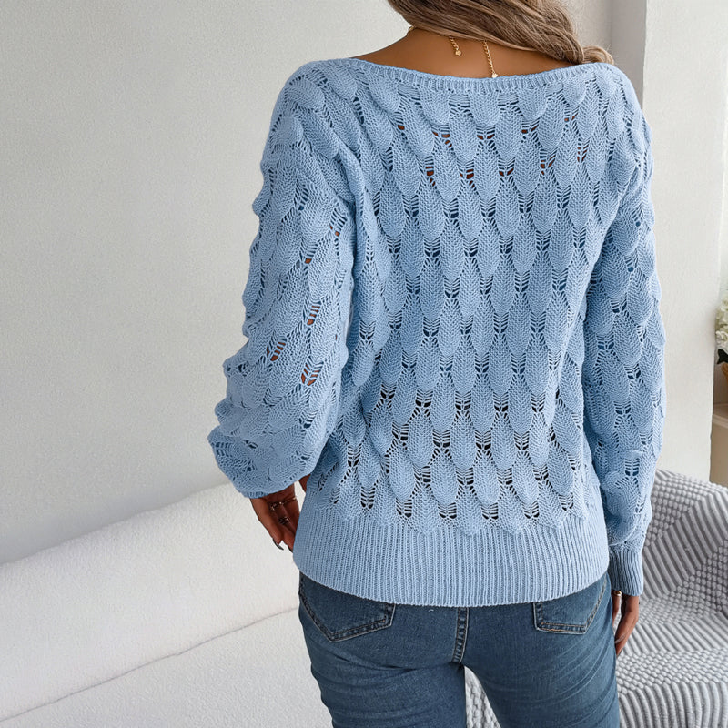 Casualowy Hul Dzianinowy Sweter