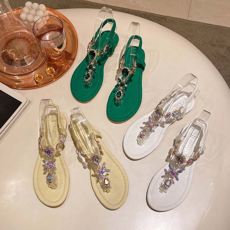 Casualowe Rhinestone Sandały