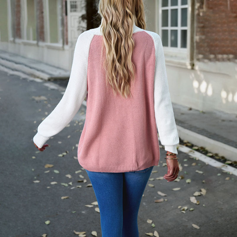 Casualowa KontrastKolor Sweter