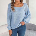 Casualowy Jednolity Dzianinowy Sweter