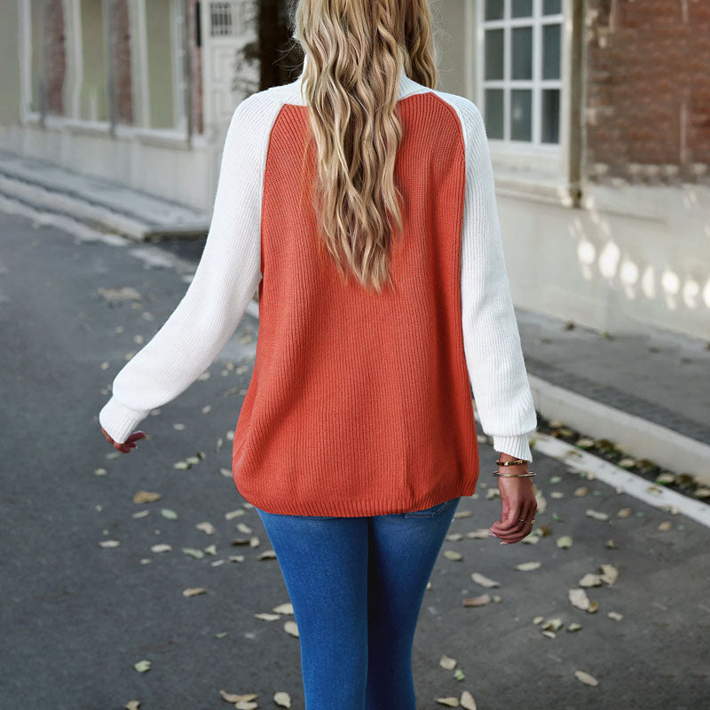 Casualowa KontrastKolor Sweter