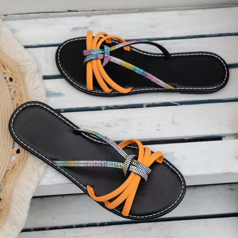 Casualowy Rhinestone Pyntet Kapcie