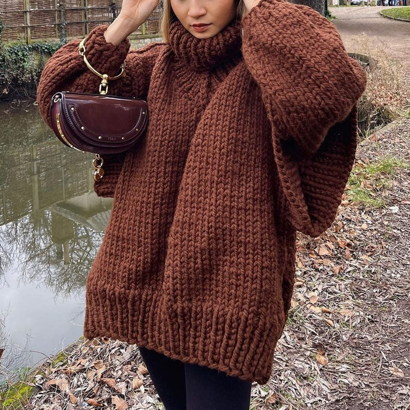 Casualowy Overdimensjonert Sweter