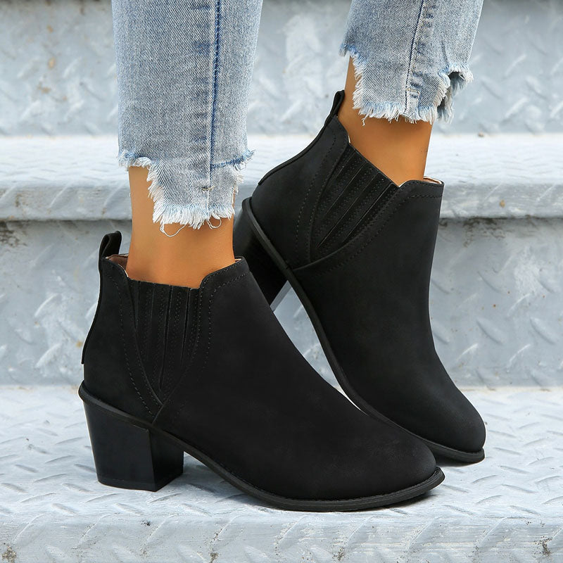 Vintage Ankelstøvletter z Kraftig obcas