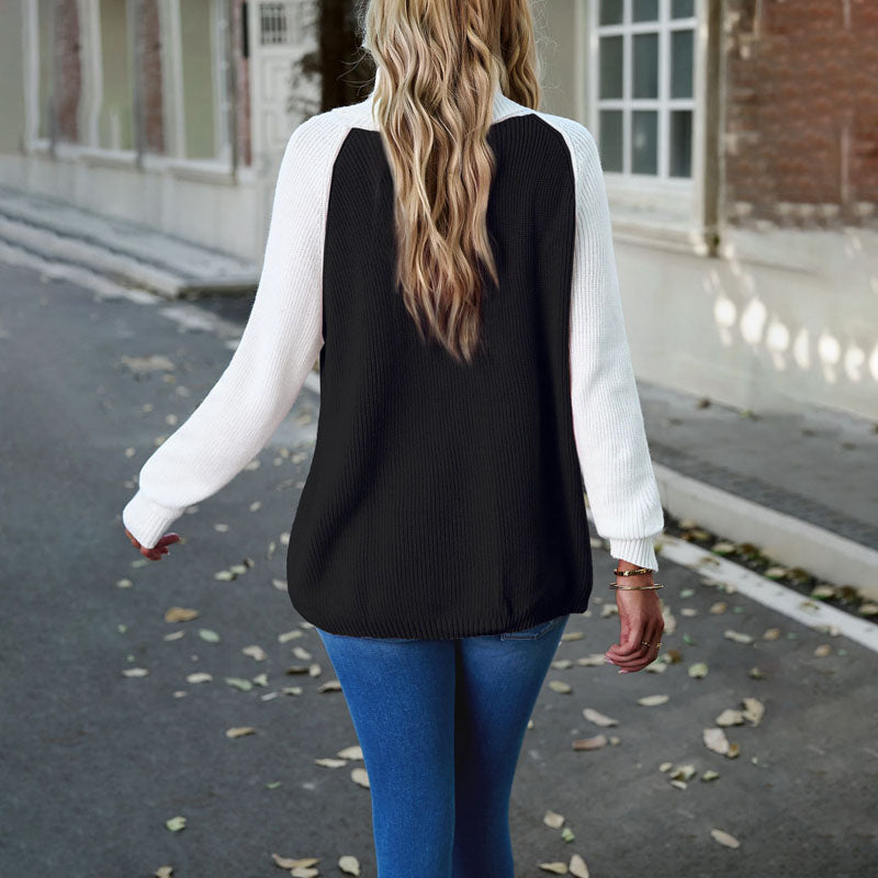 Casualowa KontrastKolor Sweter