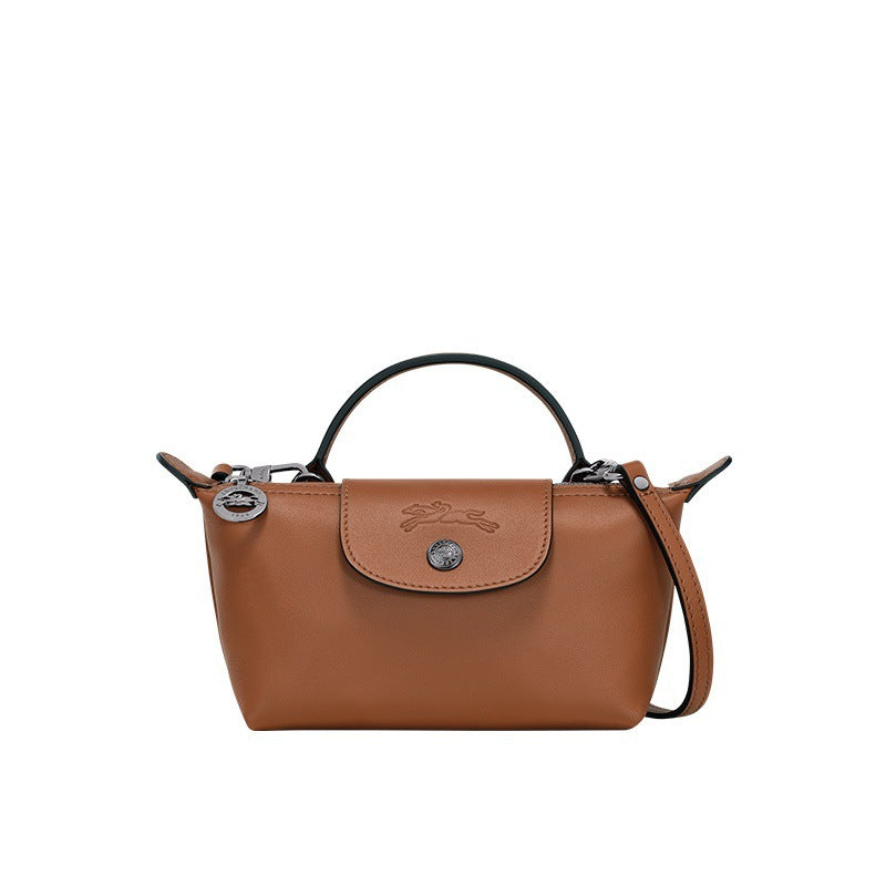Mini skóra Longchamp-Torebka - Brązowy