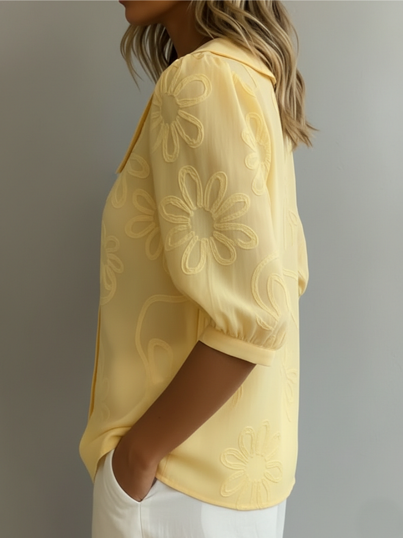 Sara – Bluzka z broderte kwiaty