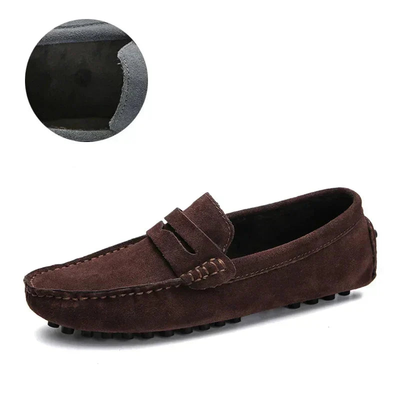 Buty męskie w prawdziwy skóra – Wygodne Mokasiner w Rozmiar Opptil 49, Slip-On w Perfekte do Fritid eller Bilkjøring