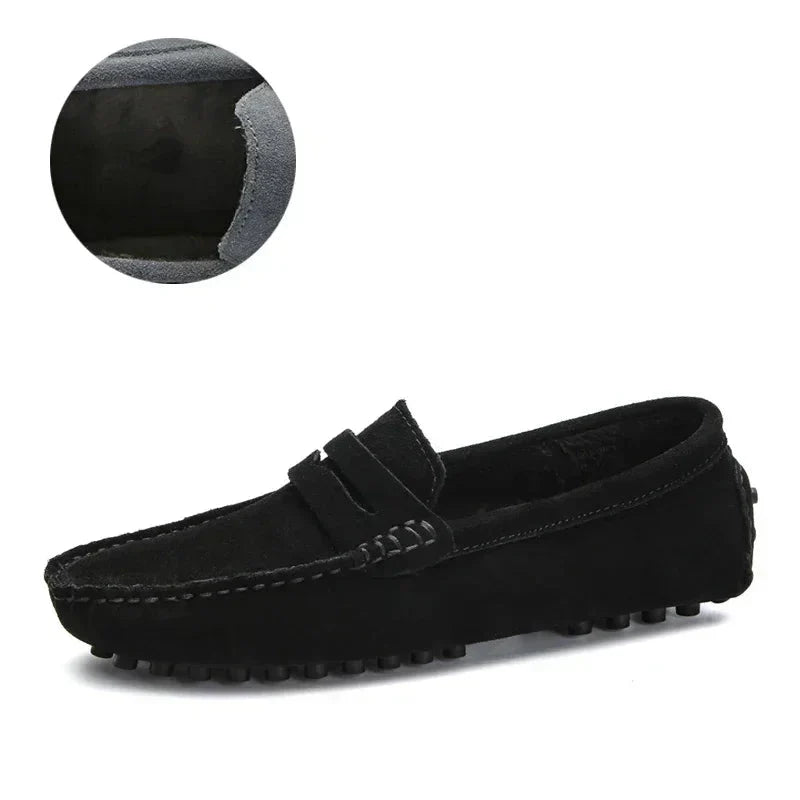 Buty męskie w prawdziwy skóra – Wygodne Mokasiner w Rozmiar Opptil 49, Slip-On w Perfekte do Fritid eller Bilkjøring