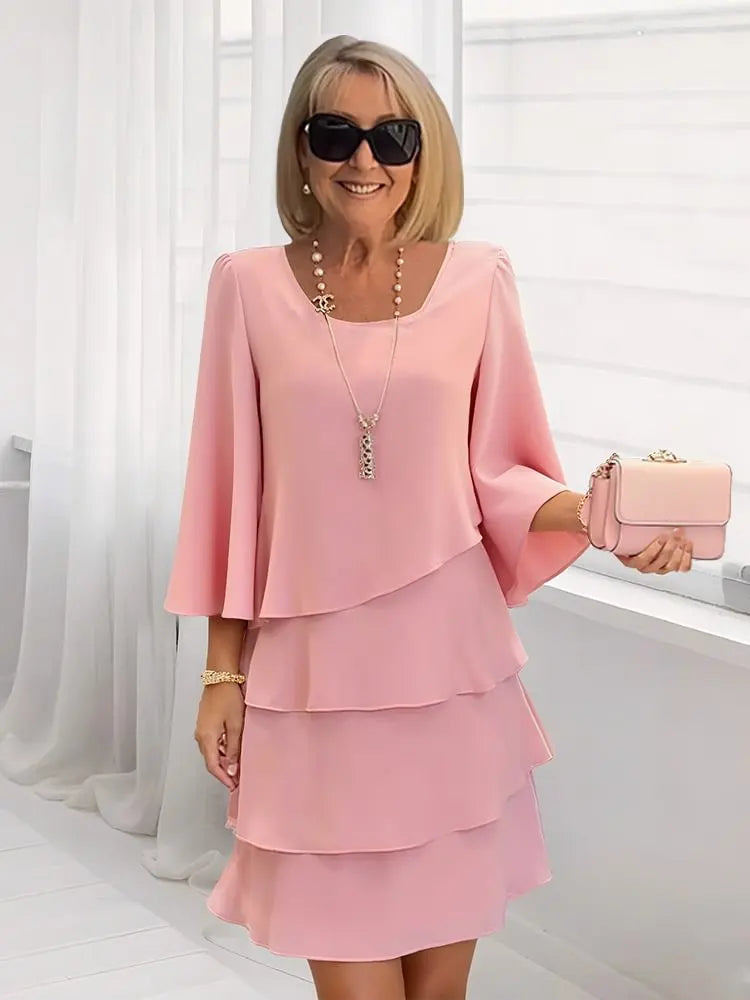 Élise – Sukienka w flytende elegancja z volanger