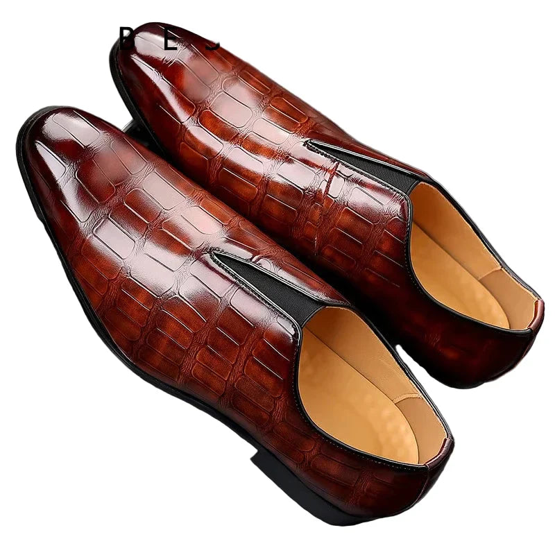 Klasyczne Buty męskie w Britisk Retro-Styl – Eleganckie Oxfords do Bryllup w Fest