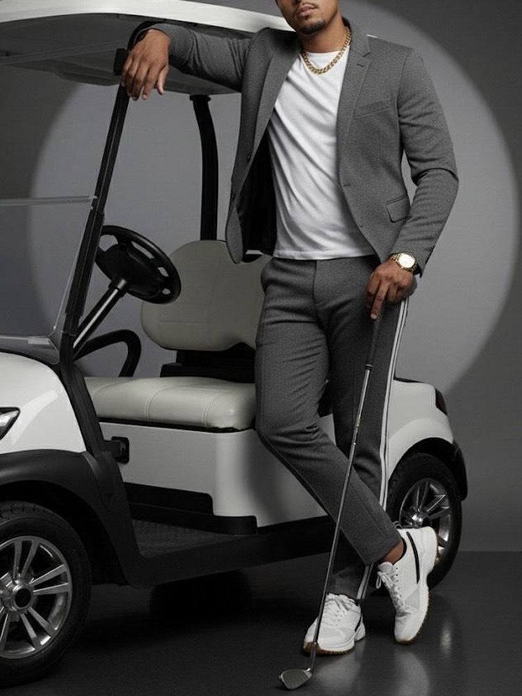 Nowoczesny Blazer- w Spodniesett z Sidestripe