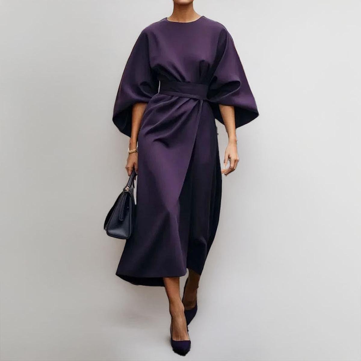 Katarzyna | Sukienka maxi z rękawami kimono