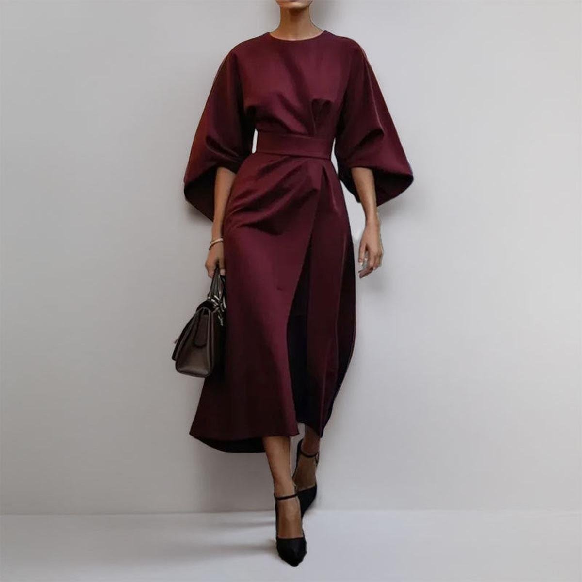 Katarzyna | Sukienka maxi z rękawami kimono