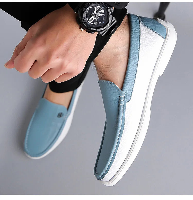 Buty męskie w prawdziwy skóra – Klasyczne Slip-on Loafers do Business w Hverdag