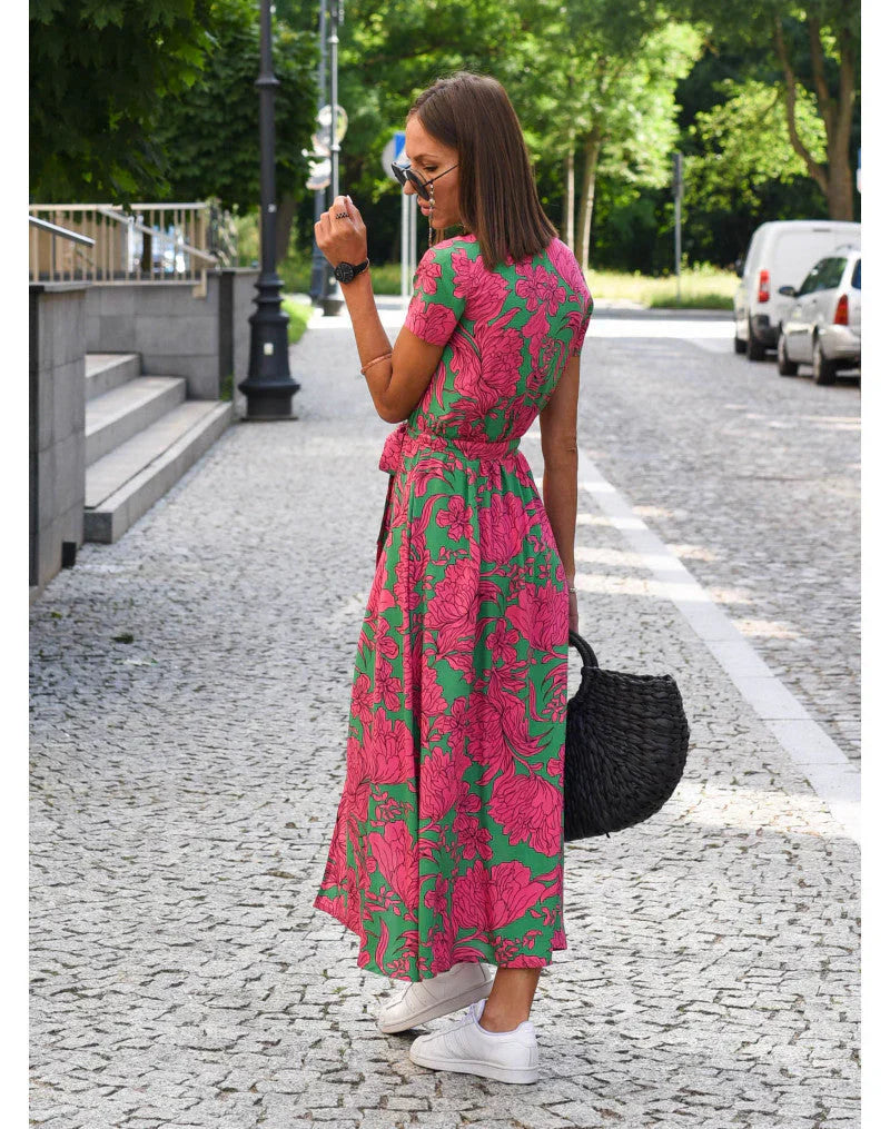 Julia – Elegancka sukienka z Dekolt w serek w flatterende Krój