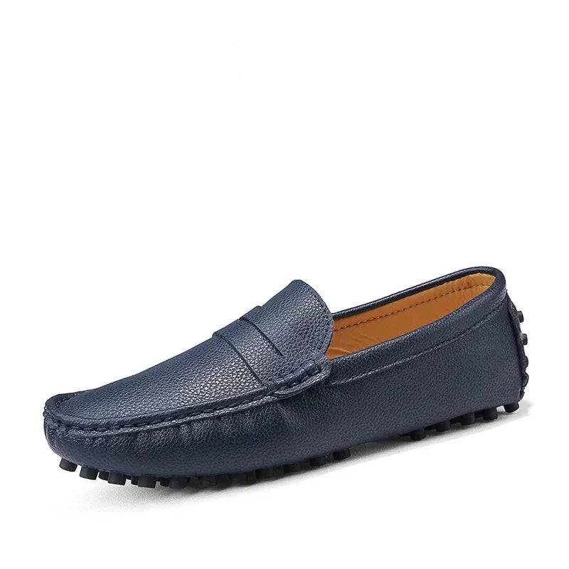 Buty męskie w prawdziwy skóra – Wygodne Mokasiner w Rozmiar Opptil 49, Slip-On w Perfekte do Fritid eller Bilkjøring