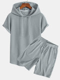 Dzianinowy vaffel z buet kant hetteSweter w T-shirt, w vaffel krótkie Spodnie z trekkoord