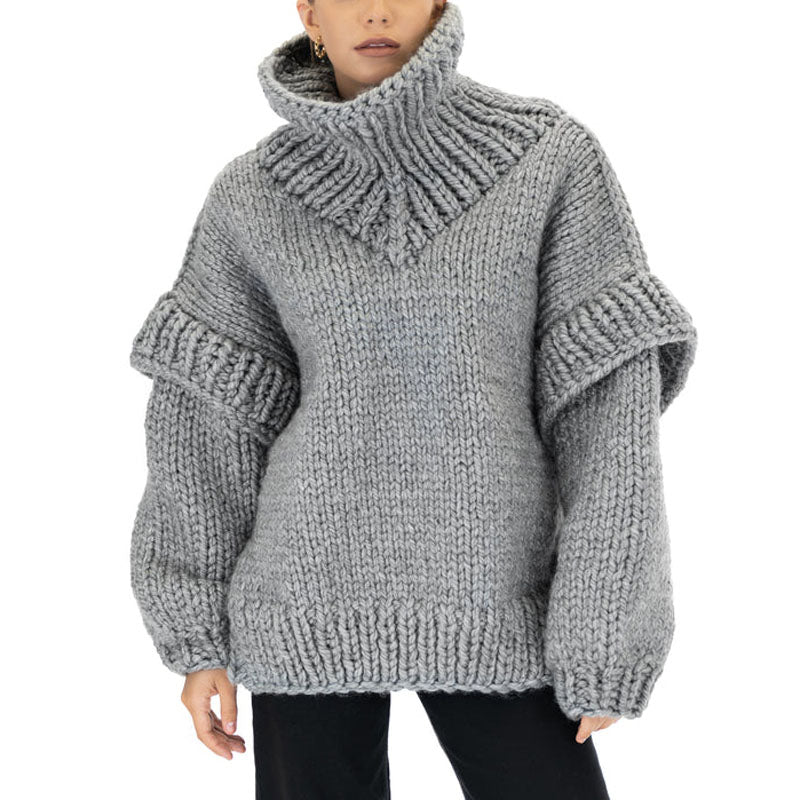 Casualowy Overdimensjonert Sweter