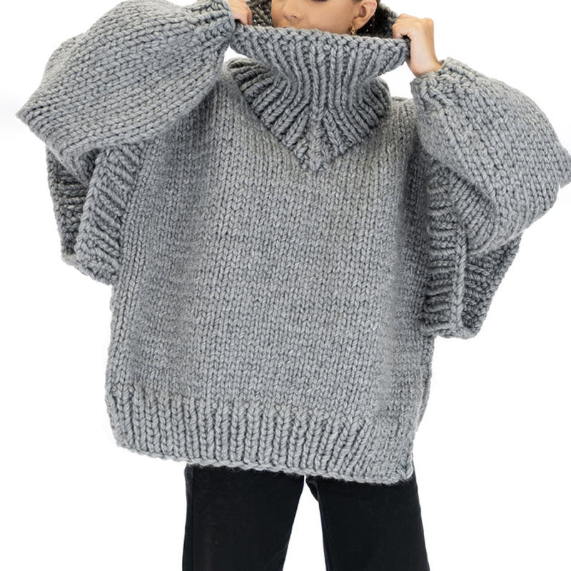 Casualowy Overdimensjonert Sweter