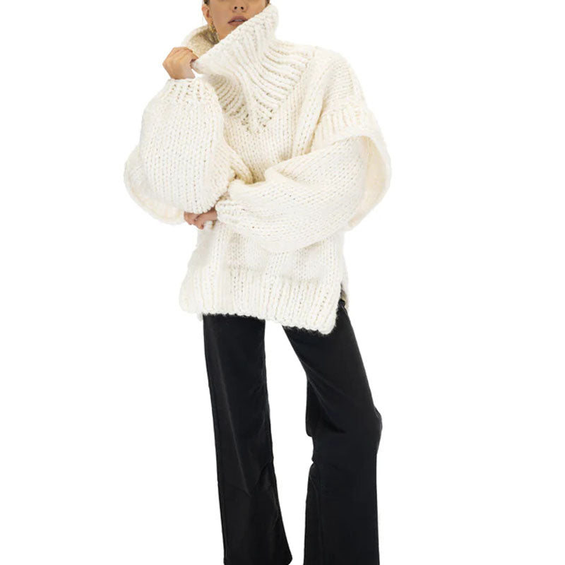 Casualowy Overdimensjonert Sweter