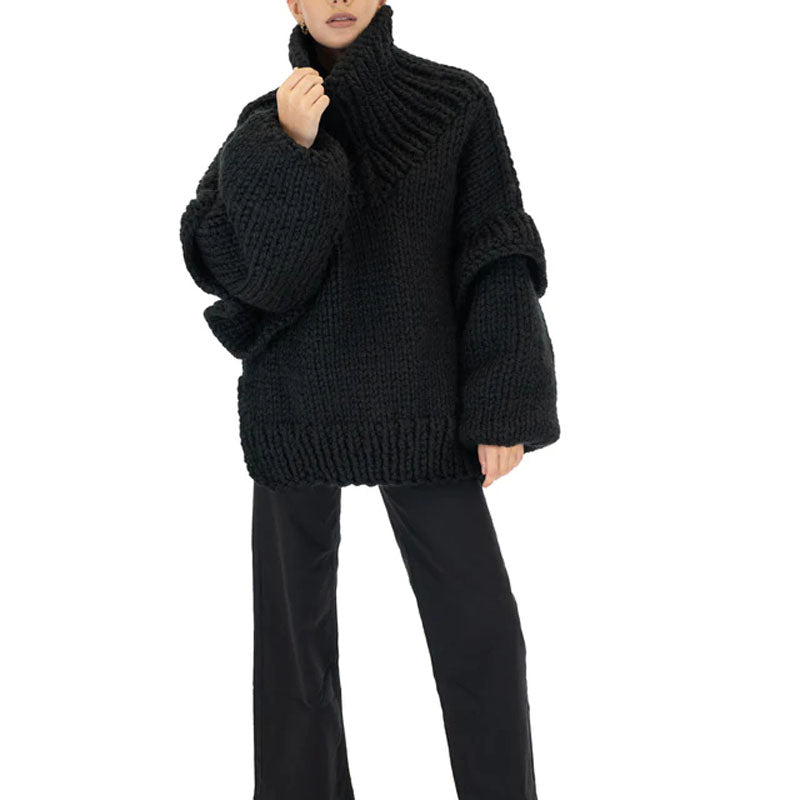 Casualowy Overdimensjonert Sweter