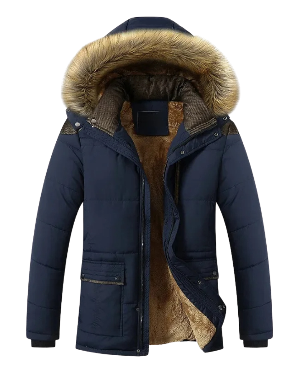 Elegancki vattert fleece kurtka zimowa