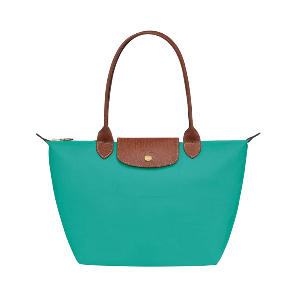 Longchamp - Stor Le Pliage Tote, Turkusowy