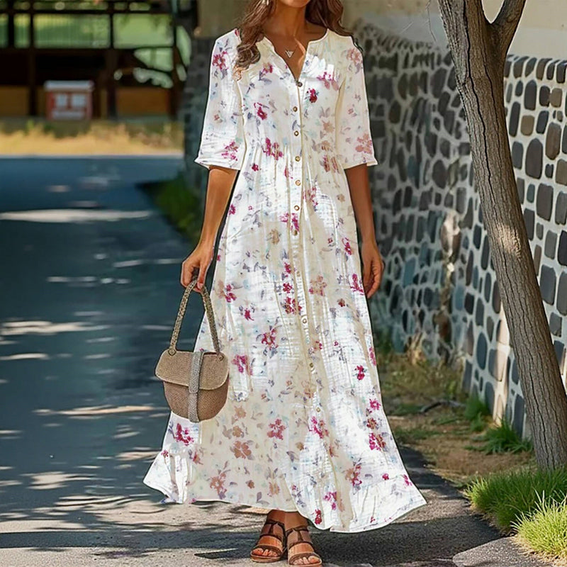 Sukienka koszulowa vintage w kwiaty