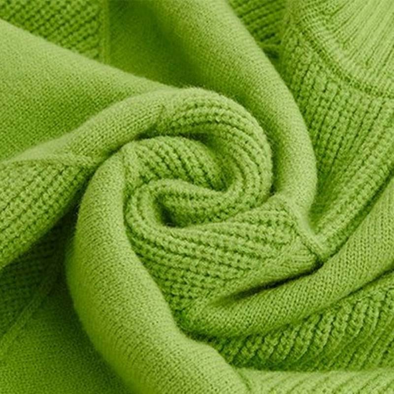 Casualowy Jednolity Dzianinowy Sweter