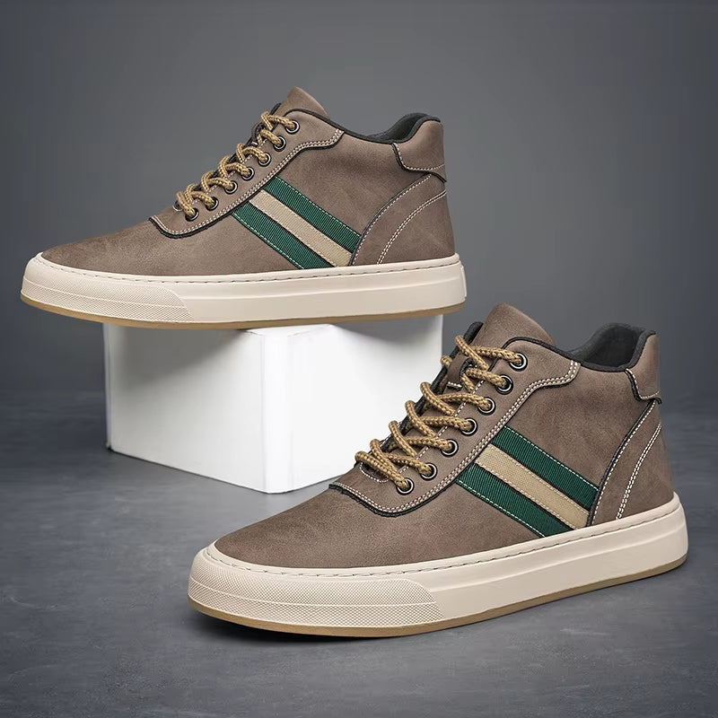 Herresneakersyy w prawdziwy skóra – Øker Høyden z 7 cm | Stylrene Høye LøfteButy