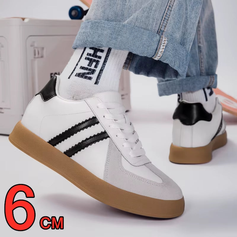 Eksklusive Herresneakersyy w prawdziwy skóra – Skjult Hælløft na 7 cm dla Økt Høyde w Styl