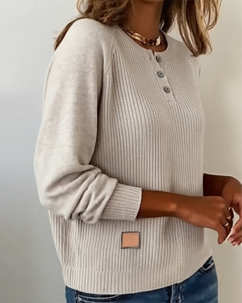 Stylowy Sweter z knapp w raglanermer
