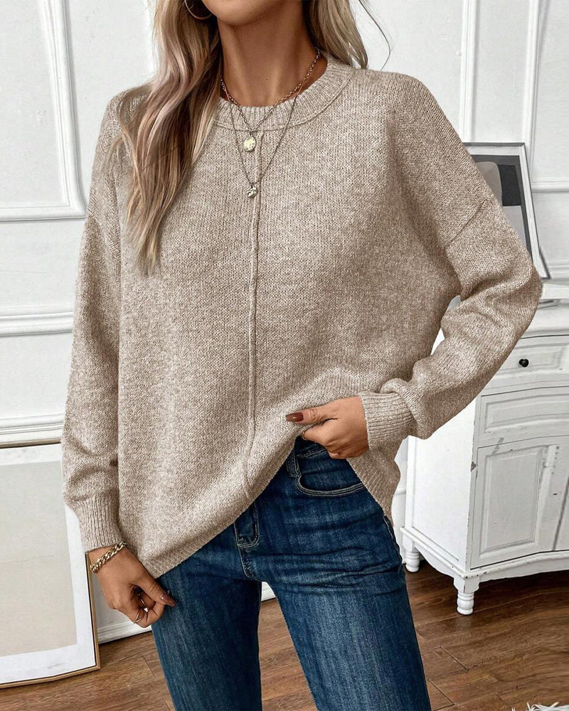 Sweter z Okrągły dekolt, casual, Luźny