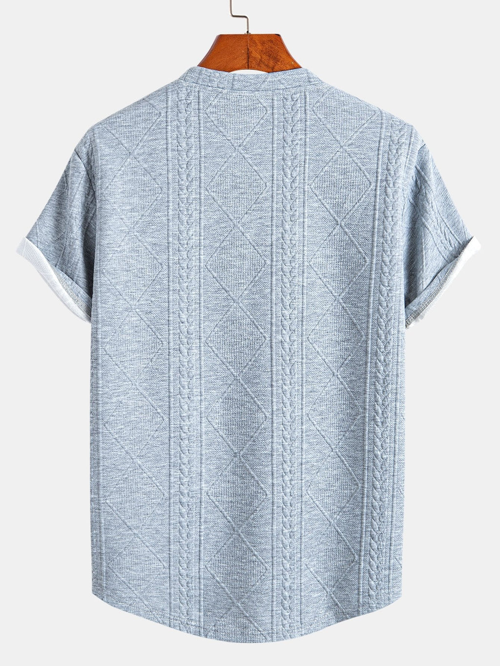z krótkim rękawem geometrisk jacquard buet kant T-shirt w szorty