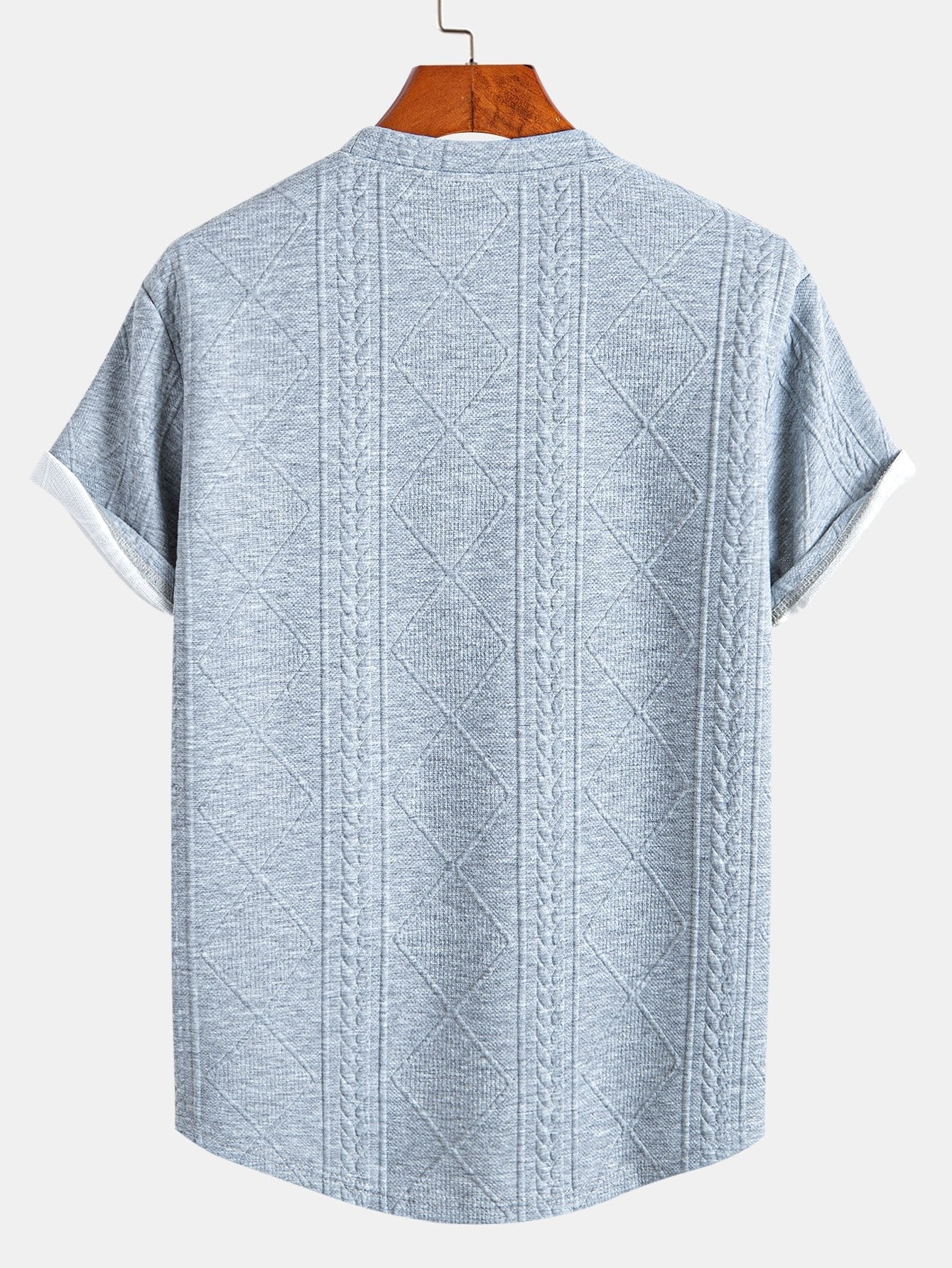 z krótkim rękawem geometrisk jacquard buet kant T-shirt w szorty