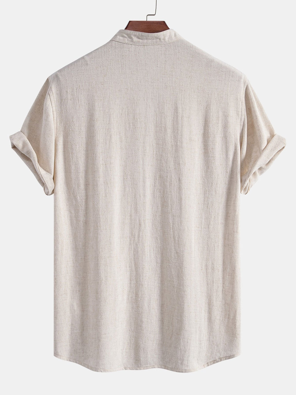 Dekolt w serek koszula z Len w rayon-blanding w rettskårne LenSpodnie