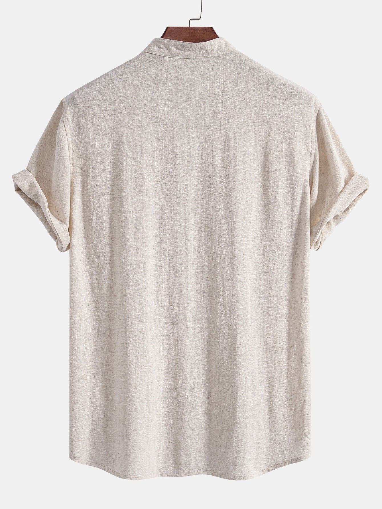 Dekolt w serek koszula z Len w rayon-blanding w rettskårne LenSpodnie