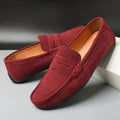 Retro | Męskie mokasyny zamszowe