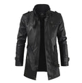 Elegancki długi skinnKurtka w bikerStyl
