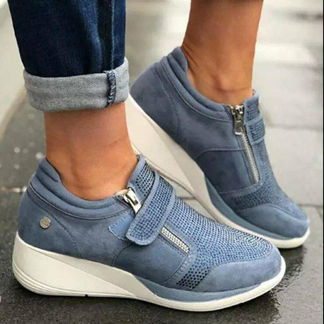 Casual Wedges zamek błyskawiczny sneakersyyy