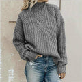 Casualowa Solid Dzianinowy Sweter
